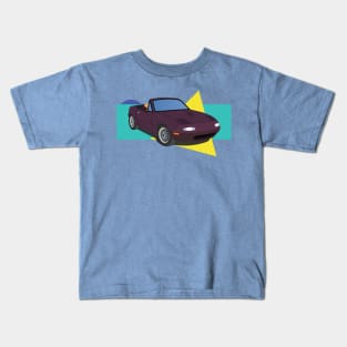 Miata in Merlot with an Extra 90s Vibe Kids T-Shirt